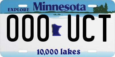 MN license plate 000UCT