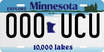 MN license plate 000UCU