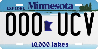 MN license plate 000UCV