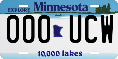 MN license plate 000UCW