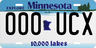 MN license plate 000UCX