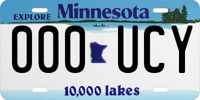 MN license plate 000UCY