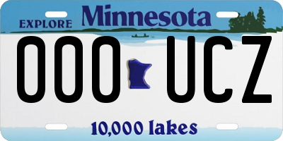 MN license plate 000UCZ