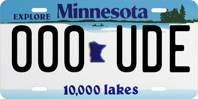 MN license plate 000UDE