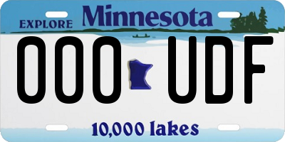 MN license plate 000UDF