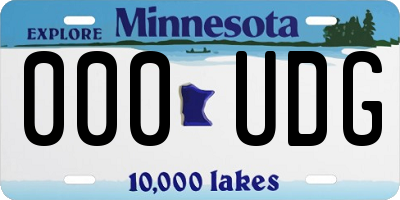 MN license plate 000UDG