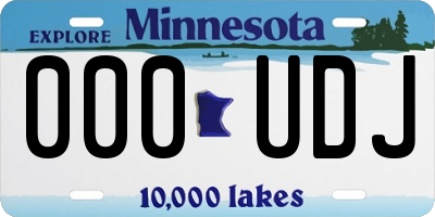 MN license plate 000UDJ