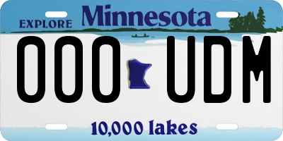 MN license plate 000UDM