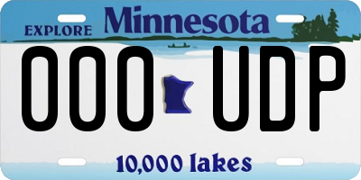 MN license plate 000UDP