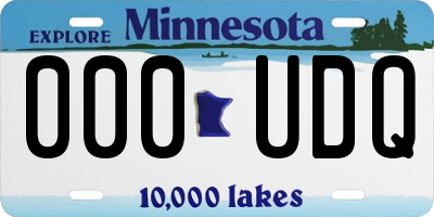 MN license plate 000UDQ