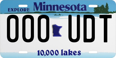 MN license plate 000UDT