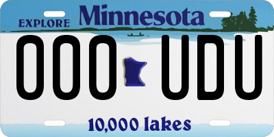 MN license plate 000UDU