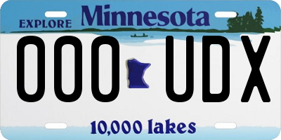 MN license plate 000UDX