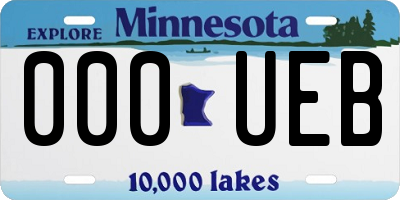 MN license plate 000UEB