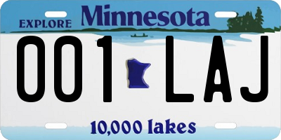 MN license plate 001LAJ