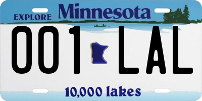 MN license plate 001LAL