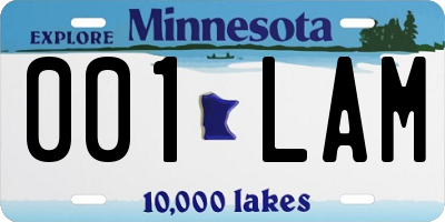 MN license plate 001LAM