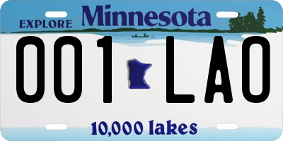 MN license plate 001LAO