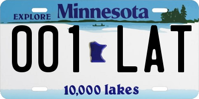 MN license plate 001LAT