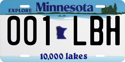 MN license plate 001LBH