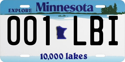 MN license plate 001LBI