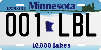 MN license plate 001LBL