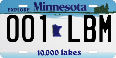 MN license plate 001LBM