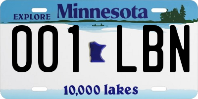 MN license plate 001LBN