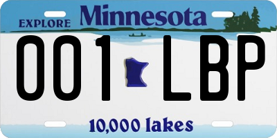 MN license plate 001LBP