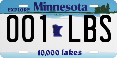 MN license plate 001LBS