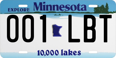 MN license plate 001LBT
