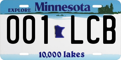 MN license plate 001LCB