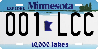 MN license plate 001LCC