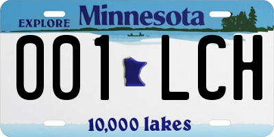 MN license plate 001LCH
