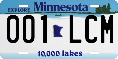MN license plate 001LCM