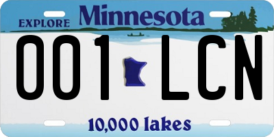 MN license plate 001LCN