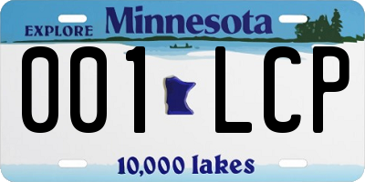 MN license plate 001LCP