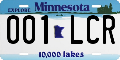 MN license plate 001LCR