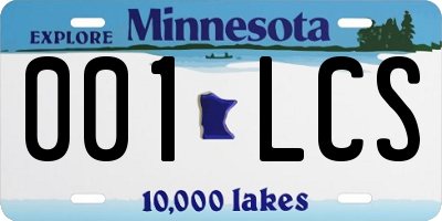 MN license plate 001LCS
