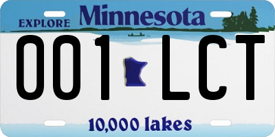 MN license plate 001LCT