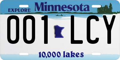 MN license plate 001LCY
