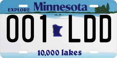 MN license plate 001LDD
