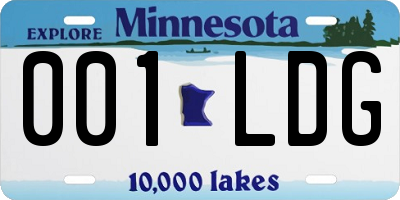MN license plate 001LDG
