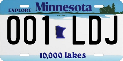 MN license plate 001LDJ