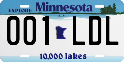 MN license plate 001LDL