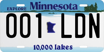 MN license plate 001LDN