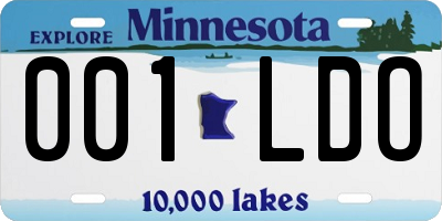 MN license plate 001LDO