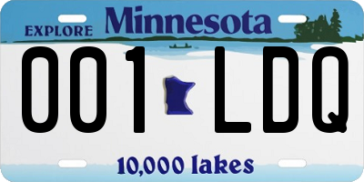 MN license plate 001LDQ
