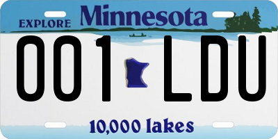 MN license plate 001LDU