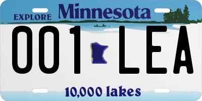 MN license plate 001LEA